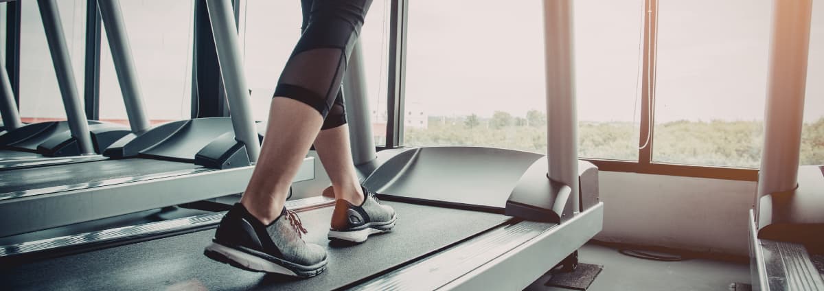 Walking on treadmill